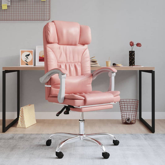 Bürostuhl mit Liegefunktion Rosa Kunstleder - Premium Bürostühle  - Just €149.94! Shop now at homesales4u