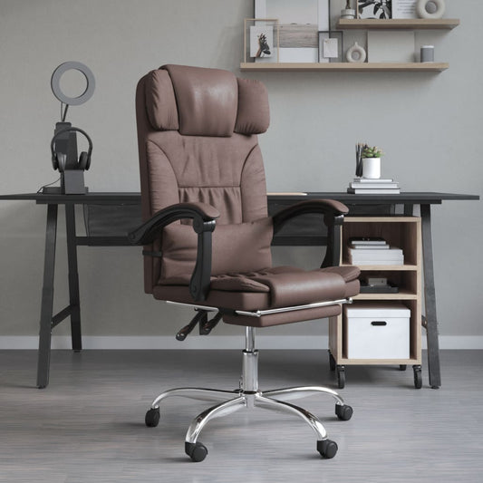 Bürostuhl mit Massagefunktion Braun Kunstleder - Premium Bürostühle  - Just €160.47! Shop now at homesales4u