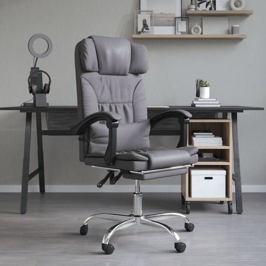 Bürostuhl mit Massagefunktion Grau Kunstleder - Premium Bürostühle  - Just €160.35! Shop now at homesales4u