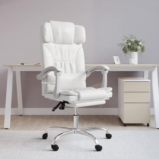 Bürostuhl mit Massagefunktion Weiß Kunstleder - Premium Bürostühle  - Just €166.37! Shop now at homesales4u