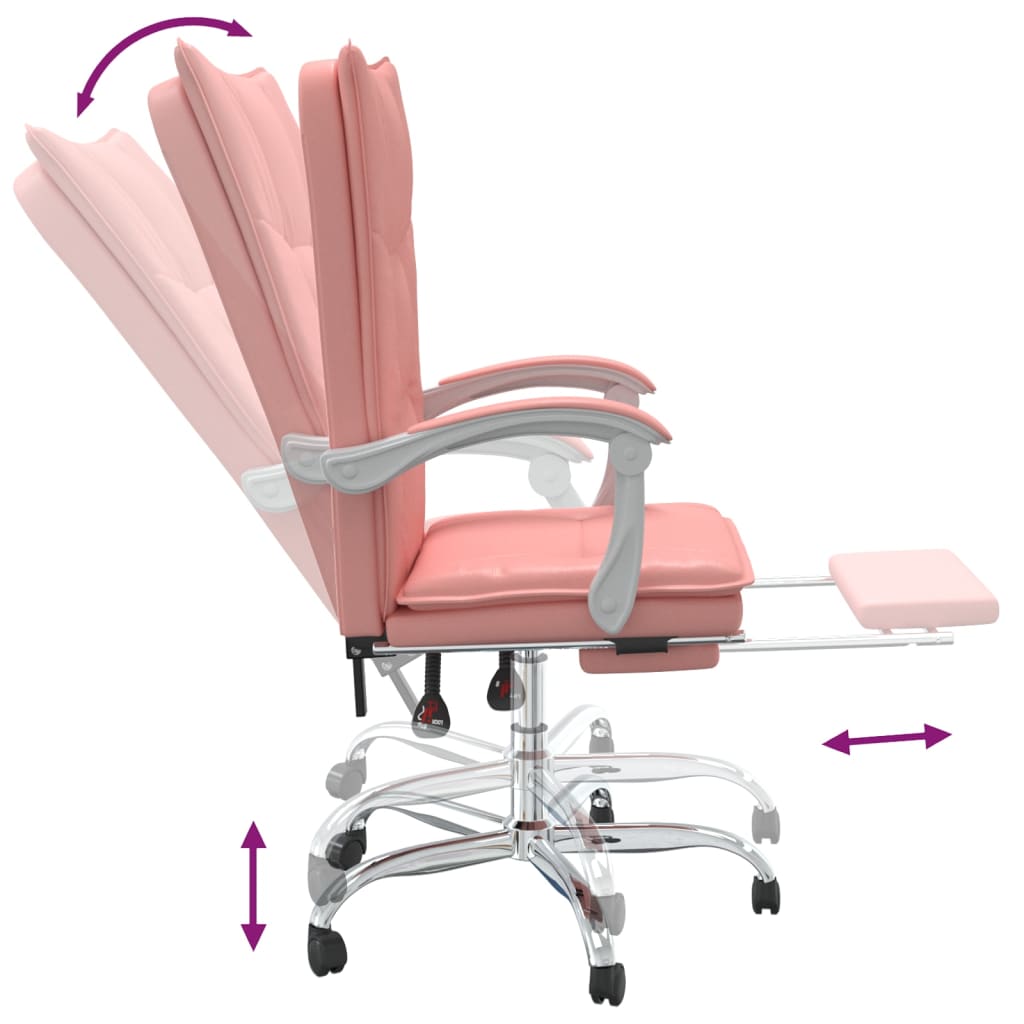 Bürostuhl mit Liegefunktion Rosa Kunstleder - Premium Bürostühle  - Just €143.06! Shop now at homesales4u