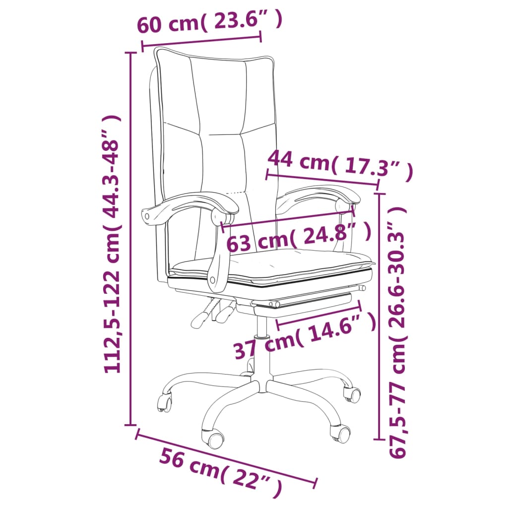 Bürostuhl mit Liegefunktion Rosa Kunstleder - Premium Bürostühle  - Just €143.06! Shop now at homesales4u
