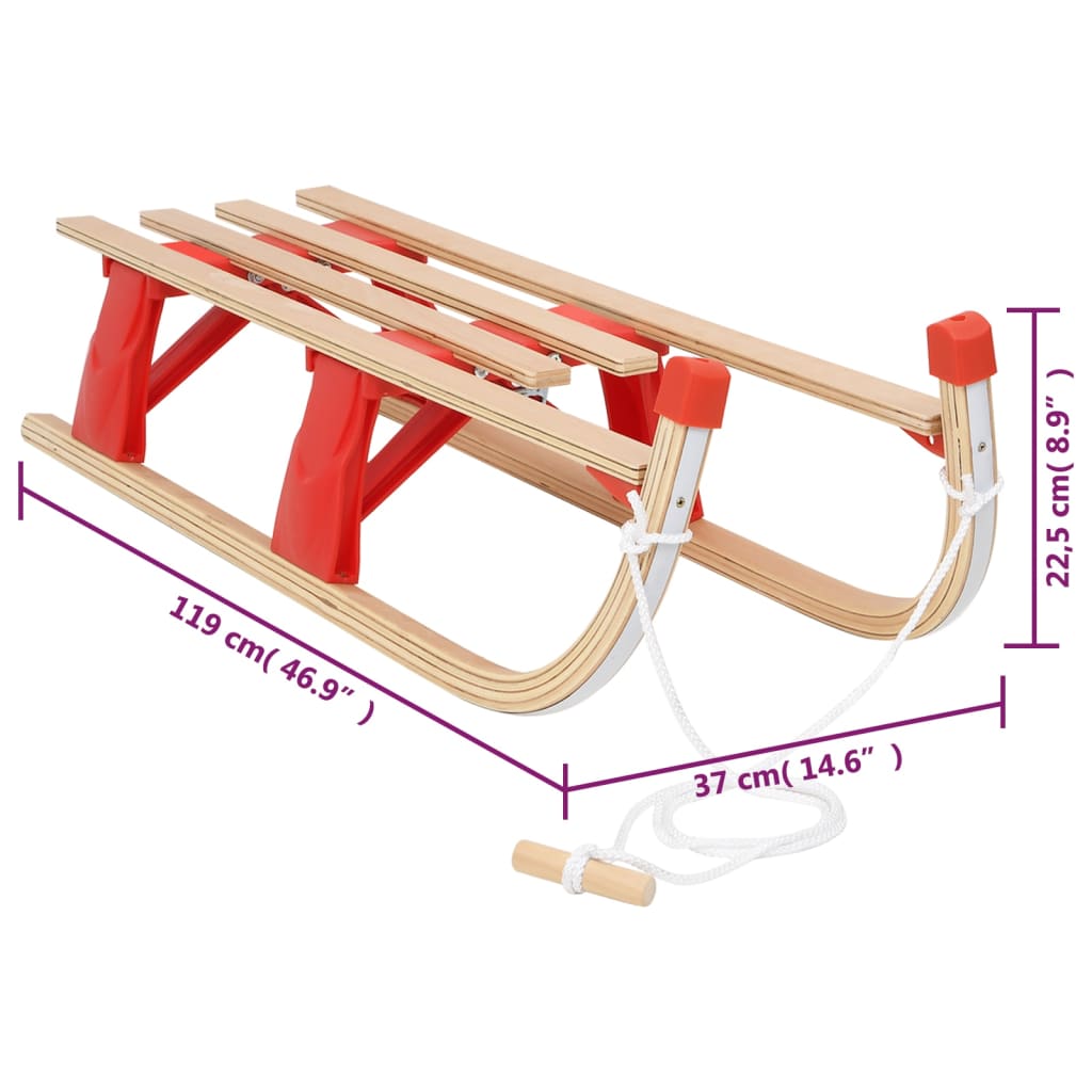 Klappschlitten Holz 110 cm - Premium Schlitten  - Just €94.56! Shop now at homesales4u