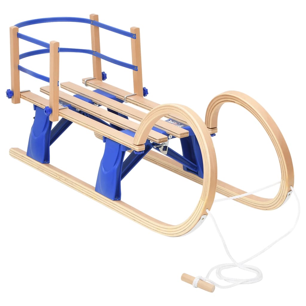 Klappschlitten mit Rückenlehne 110 cm Sperrholz - Premium Schlitten  - Just €134.57! Shop now at homesales4u