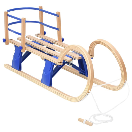 Klappschlitten mit Rückenlehne 110 cm Sperrholz - Premium Schlitten  - Just €134.57! Shop now at homesales4u