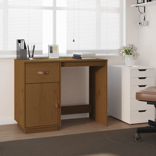 Schreibtisch Honigbraun 95x50x75cm Massivholz Kiefer - Premium Schreibtische  - Just €174.35! Shop now at homesales4u