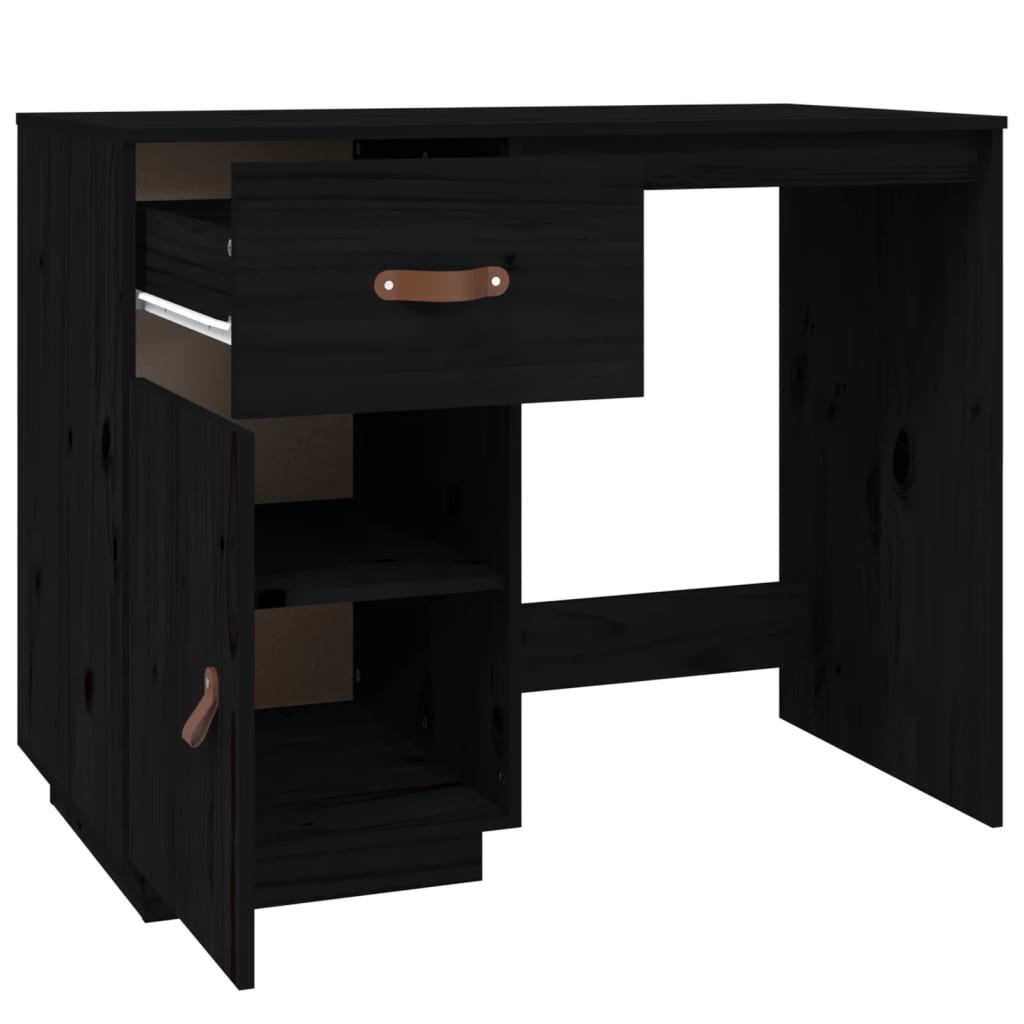 Schreibtisch Schwarz 95x50x75cm Massivholz Kiefer - Premium Schreibtische  - Just €179.86! Shop now at homesales4u