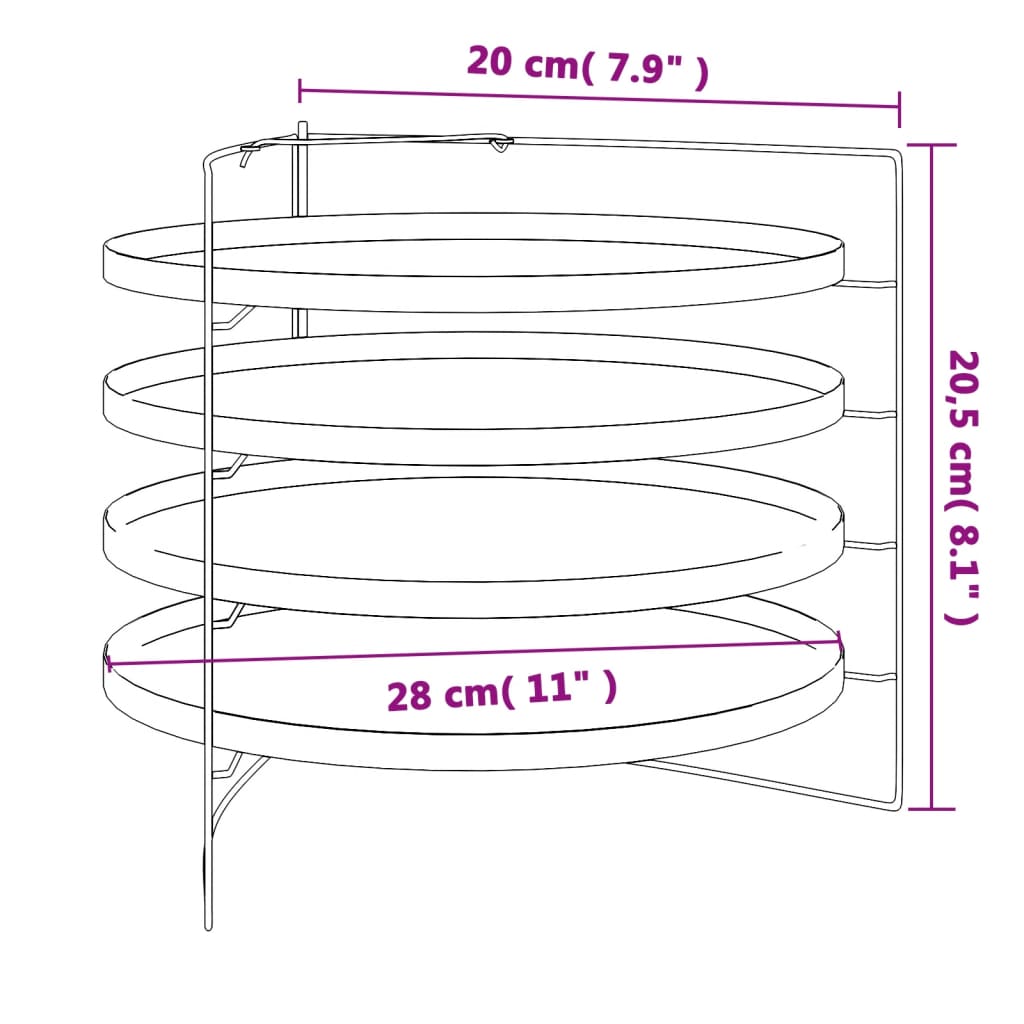 Pizzableche 4 Stk. mit Gestell Ø 28 cm Stahl - Premium Pizzableche  - Just €36.44! Shop now at homesales4u