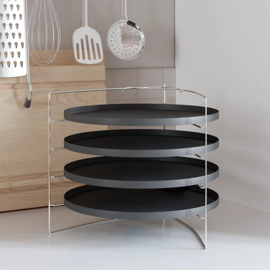 Pizzableche 4 Stk. mit Gestell Ø 28 cm Stahl - Premium Pizzableche  - Just €36.44! Shop now at homesales4u