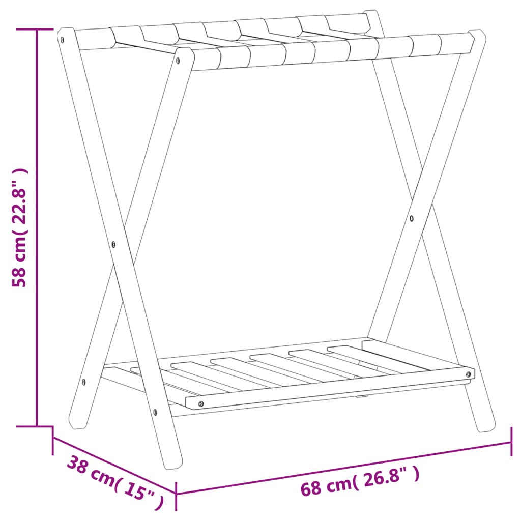 Gepäckablage Schwarz 68x38x58 cm Bambus - Premium Kofferablagen  - Just €48.94! Shop now at homesales4u