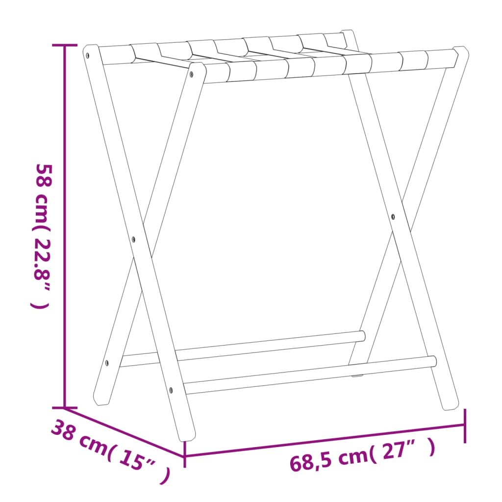 Gepäckablage Schwarz 68,5x38x58 cm Bambus - Premium Kofferablagen  - Just €35.05! Shop now at homesales4u