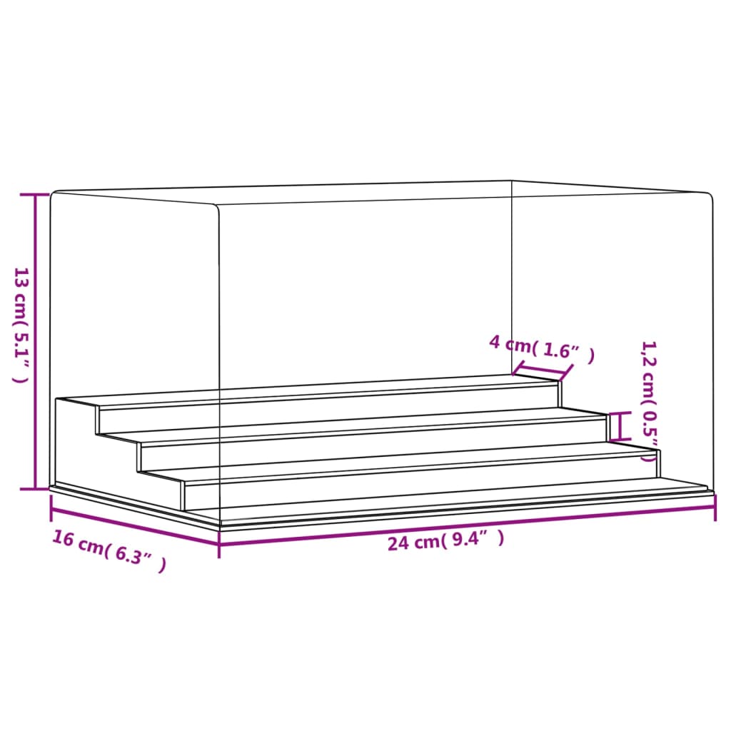 Vitrine Transparent 24x16x13 cm Acryl - Premium Vitrinen  - Just €55.49! Shop now at homesales4u