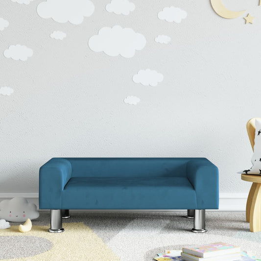 Kindersofa Blau 70x45x26,5 cm Samt - Premium Baby- & Kleinkindmöbel  - Just €90.21! Shop now at homesales4u