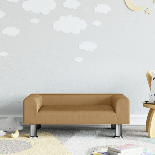 Kindersofa Braun 70x45x26,5 cm Samt - Premium Baby- & Kleinkindmöbel  - Just €64.38! Shop now at homesales4u