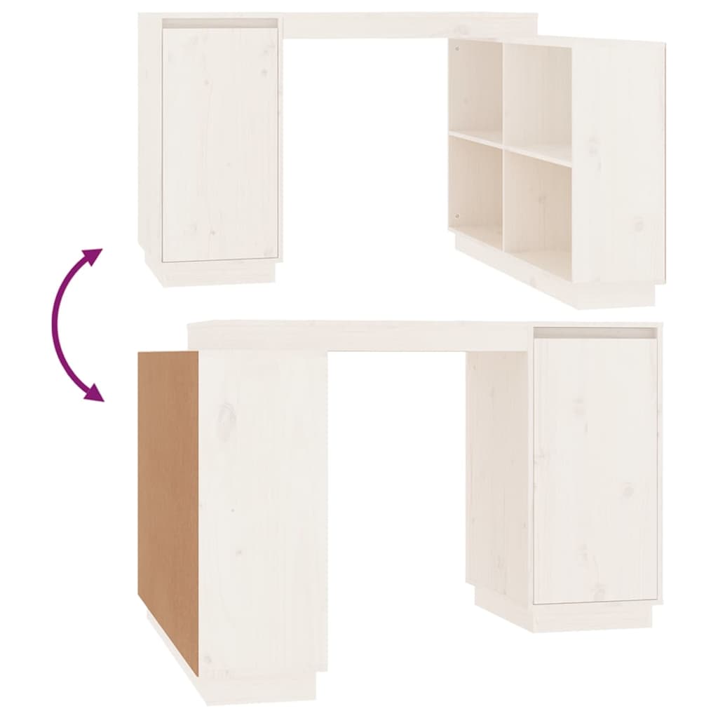 Schreibtisch Weiß 110x50x75 cm Massivholz Kiefer - Premium Schreibtische  - Just €221.17! Shop now at homesales4u