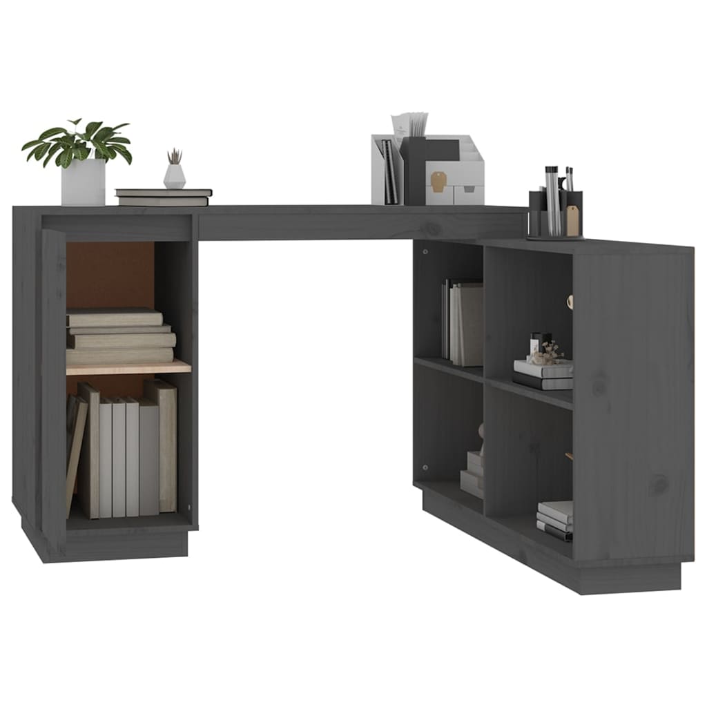 Schreibtisch Grau 110x50x75 cm Massivholz Kiefer - Premium Schreibtische  - Just €260.74! Shop now at homesales4u