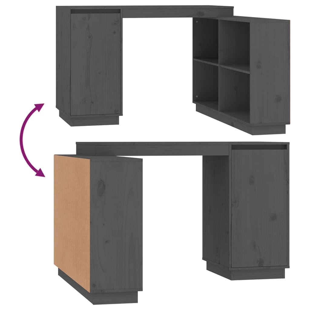 Schreibtisch Grau 110x50x75 cm Massivholz Kiefer - Premium Schreibtische  - Just €260.74! Shop now at homesales4u