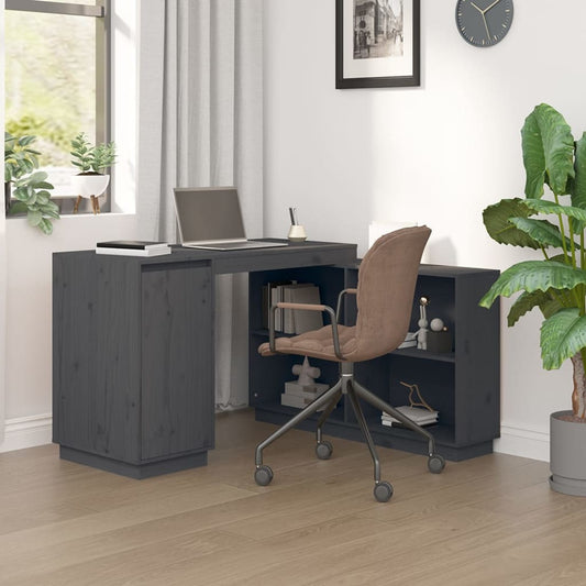 Schreibtisch Grau 110x50x75 cm Massivholz Kiefer - Premium Schreibtische  - Just €260.74! Shop now at homesales4u