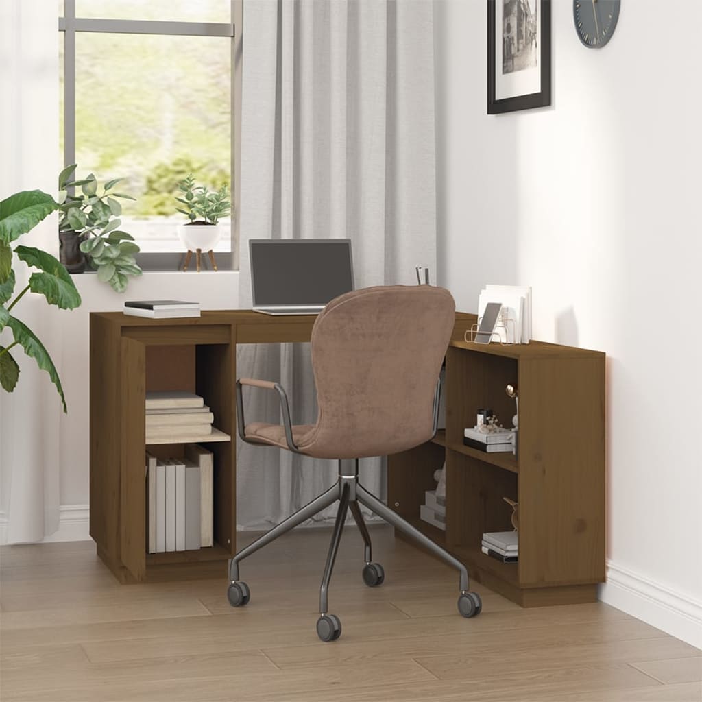 Schreibtisch Honigbraun 110x50x75 cm Massivholz Kiefer - Premium Schreibtische  - Just €173.50! Shop now at homesales4u