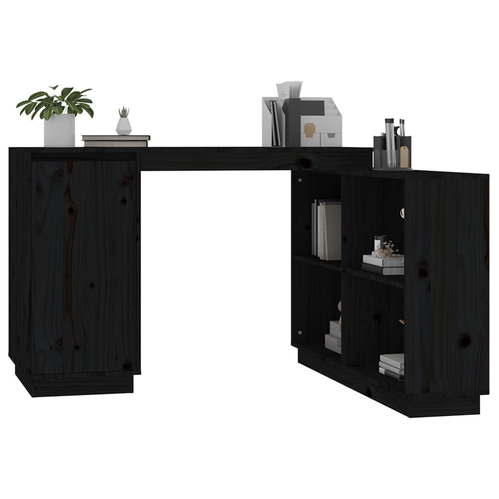 Schreibtisch Schwarz 110x50x75 cm Massivholz Kiefer - Premium Schreibtische  - Just €277.43! Shop now at homesales4u