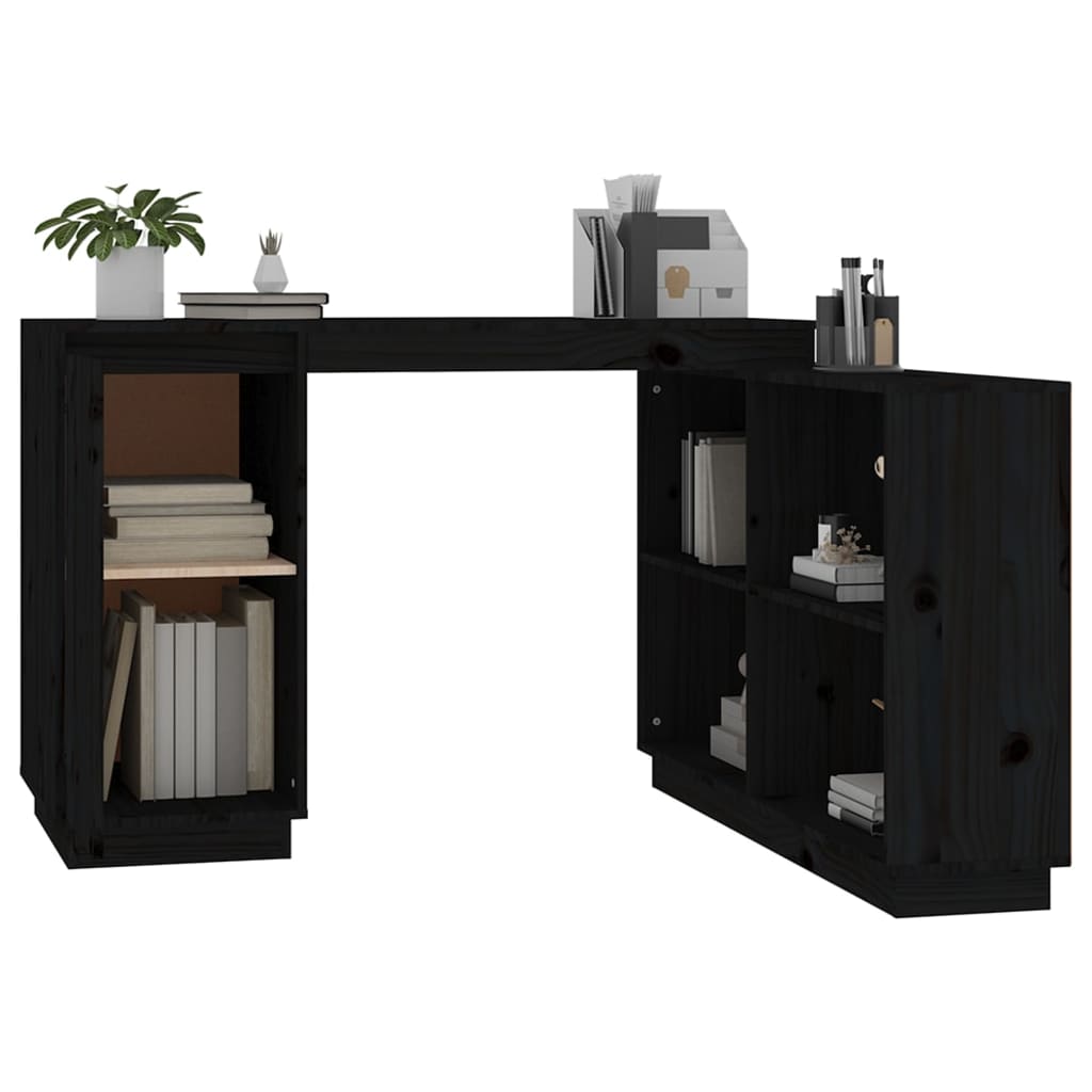 Schreibtisch Schwarz 110x50x75 cm Massivholz Kiefer - Premium Schreibtische  - Just €277.43! Shop now at homesales4u