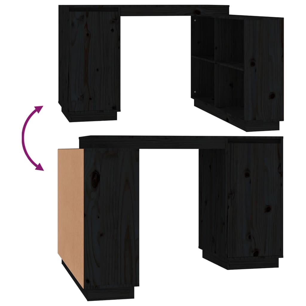 Schreibtisch Schwarz 110x50x75 cm Massivholz Kiefer - Premium Schreibtische  - Just €277.43! Shop now at homesales4u