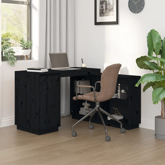 Schreibtisch Schwarz 110x50x75 cm Massivholz Kiefer - Premium Schreibtische  - Just €277.43! Shop now at homesales4u
