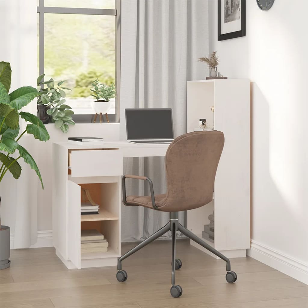 Schreibtisch Weiß 110x53x117 cm Massivholz Kiefer - Premium Schreibtische  - Just €233.77! Shop now at homesales4u