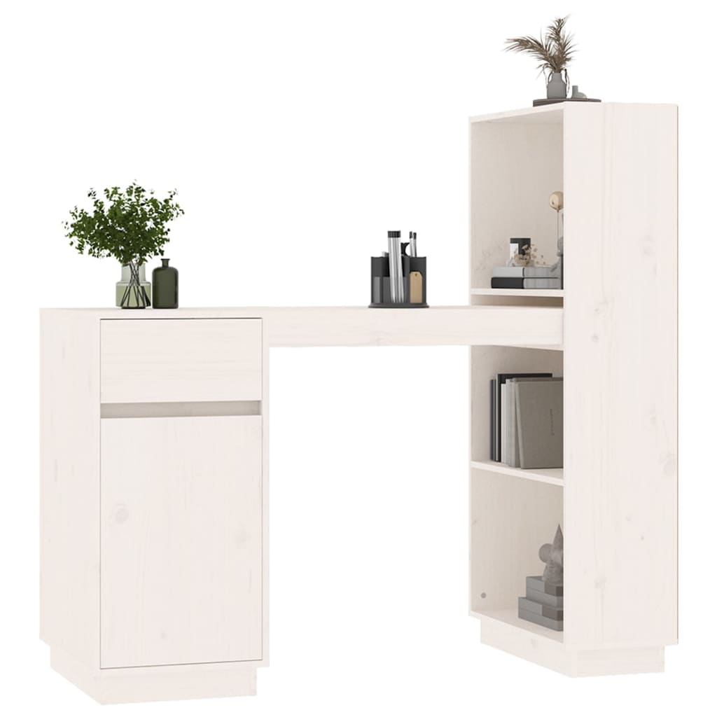 Schreibtisch Weiß 110x53x117 cm Massivholz Kiefer - Premium Schreibtische  - Just €233.77! Shop now at homesales4u