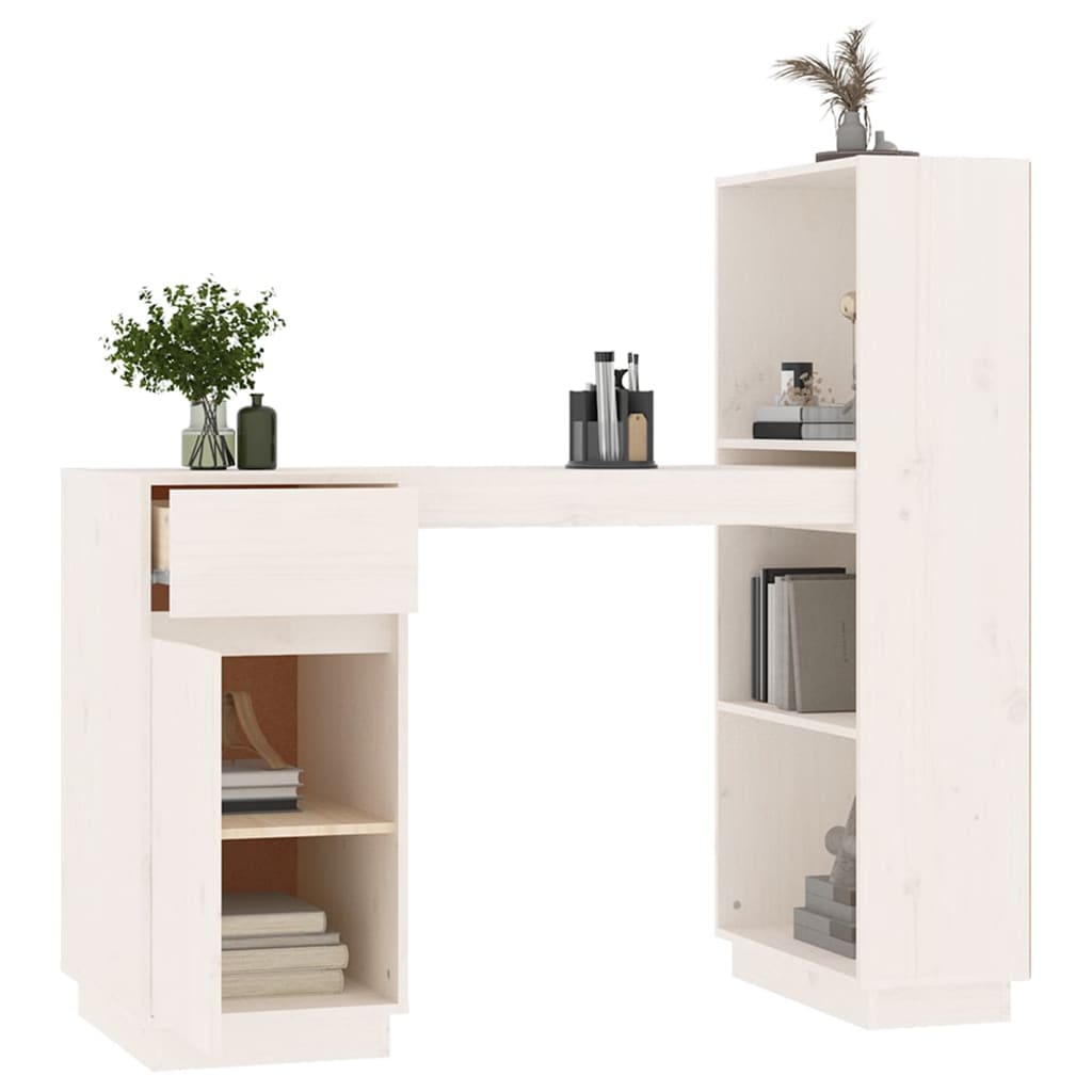 Schreibtisch Weiß 110x53x117 cm Massivholz Kiefer - Premium Schreibtische  - Just €233.77! Shop now at homesales4u
