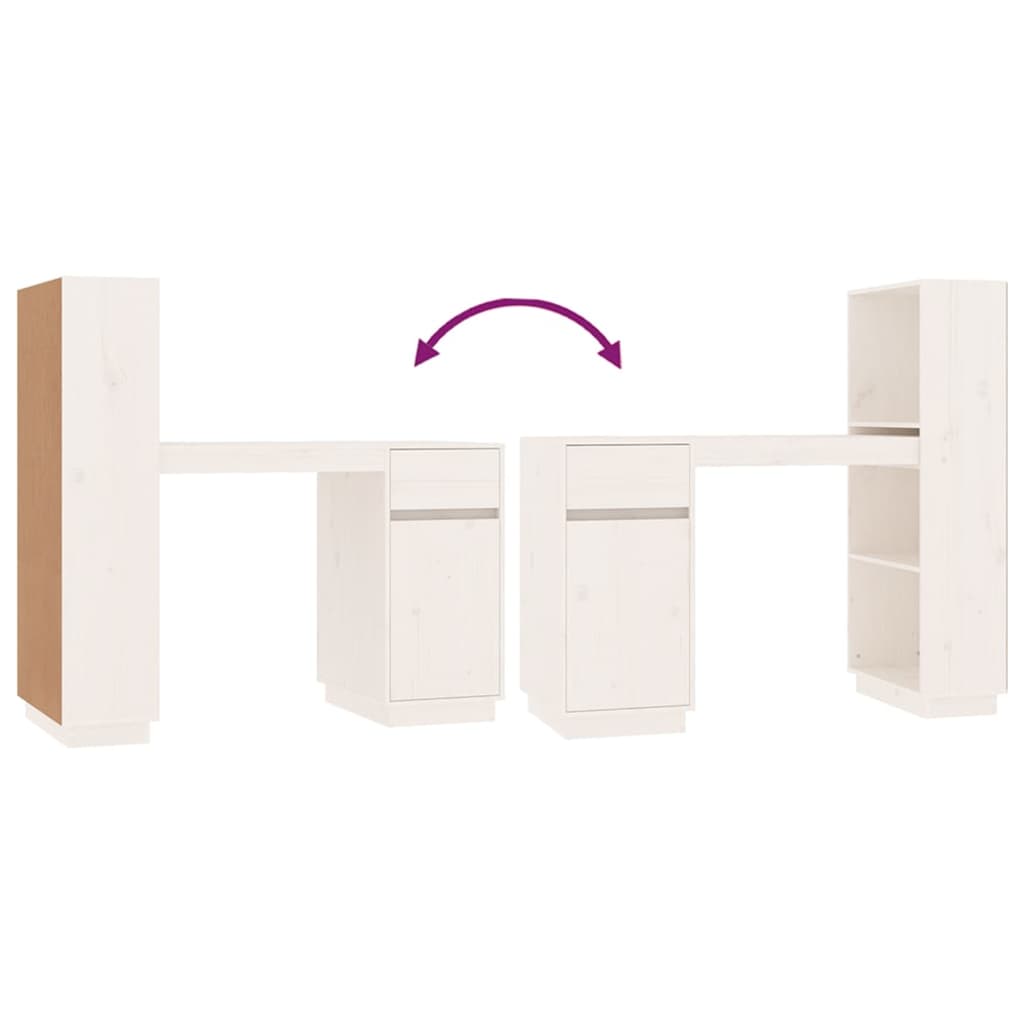 Schreibtisch Weiß 110x53x117 cm Massivholz Kiefer - Premium Schreibtische  - Just €233.77! Shop now at homesales4u