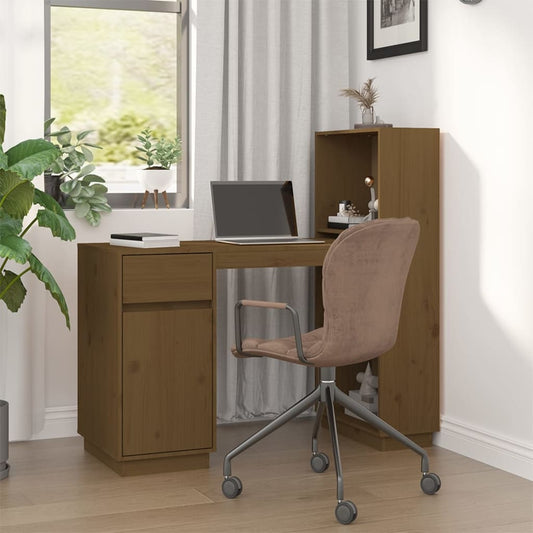 Schreibtisch Honigbraun 110x53x117 cm Massivholz Kiefer - Premium Schreibtische  - Just €174.23! Shop now at homesales4u