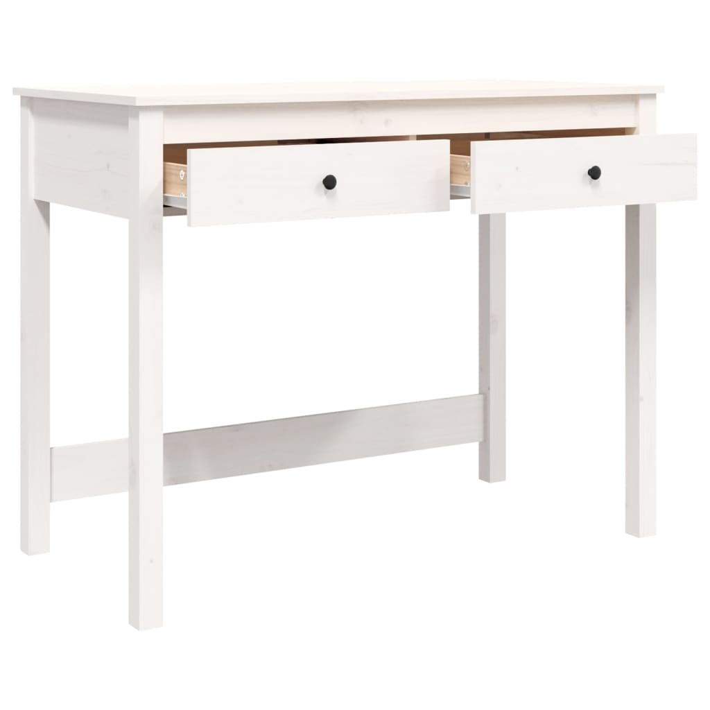 Schreibtisch mit Schubladen Weiß 100x50x78 cm Massivholz Kiefer - Premium Schreibtische  - Just €152.81! Shop now at homesales4u