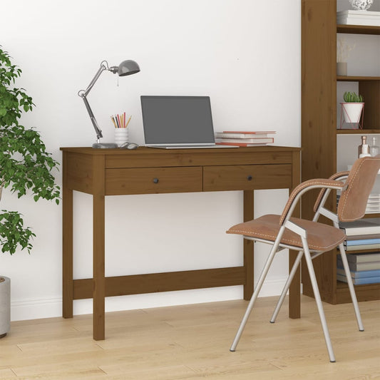 Schreibtisch mit Schubladen Honigbraun 100x50x78 cm Massivholz - Premium Schreibtische  - Just €168.23! Shop now at homesales4u