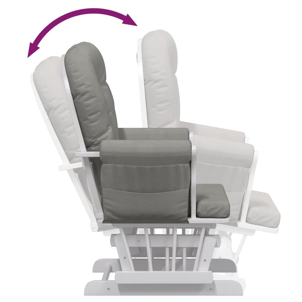 Schaukelsessel mit Hocker Gleitend Hellgrau Stoff - Premium Schaukelstühle  - Just €349.72! Shop now at homesales4u
