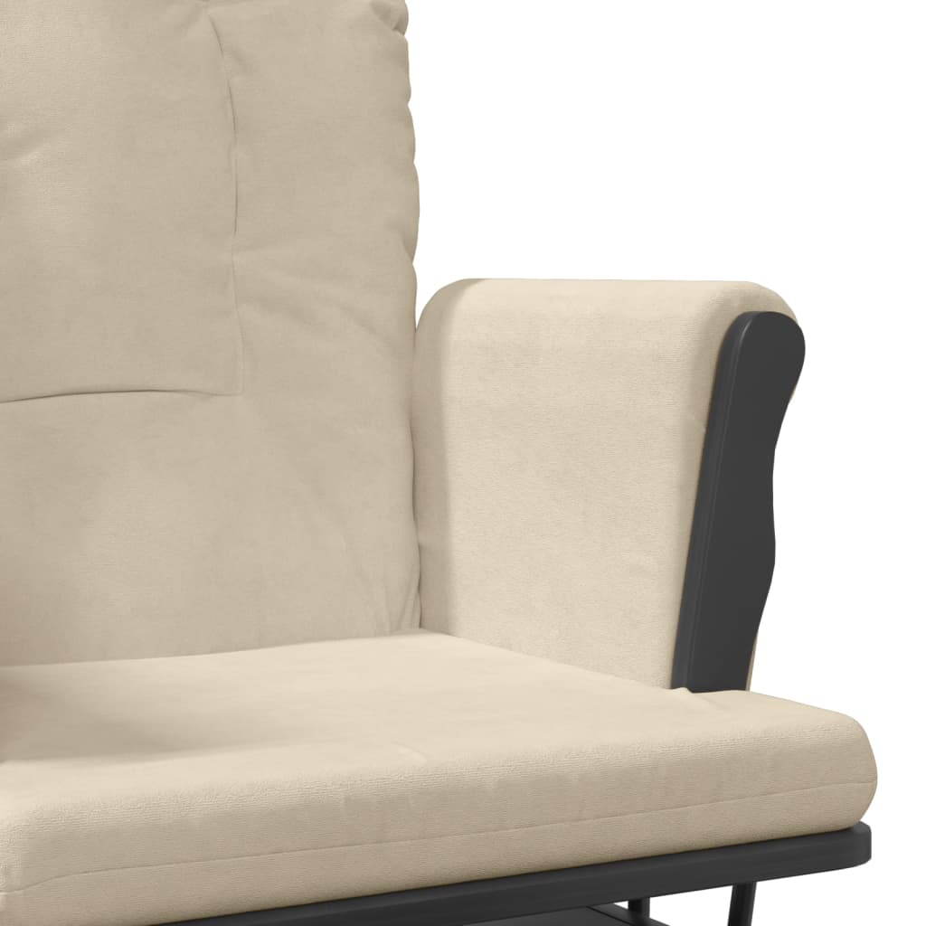 Schaukelsessel mit Hocker Gleitend Cremeweiß Stoff - Premium Schaukelstühle  - Just €336.11! Shop now at homesales4u