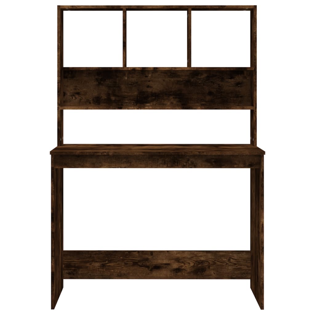 Schreibtisch mit Regal Räuchereiche 102x45x148 cm Holzwerkstoff - Premium Schreibtische  - Just €91.30! Shop now at homesales4u