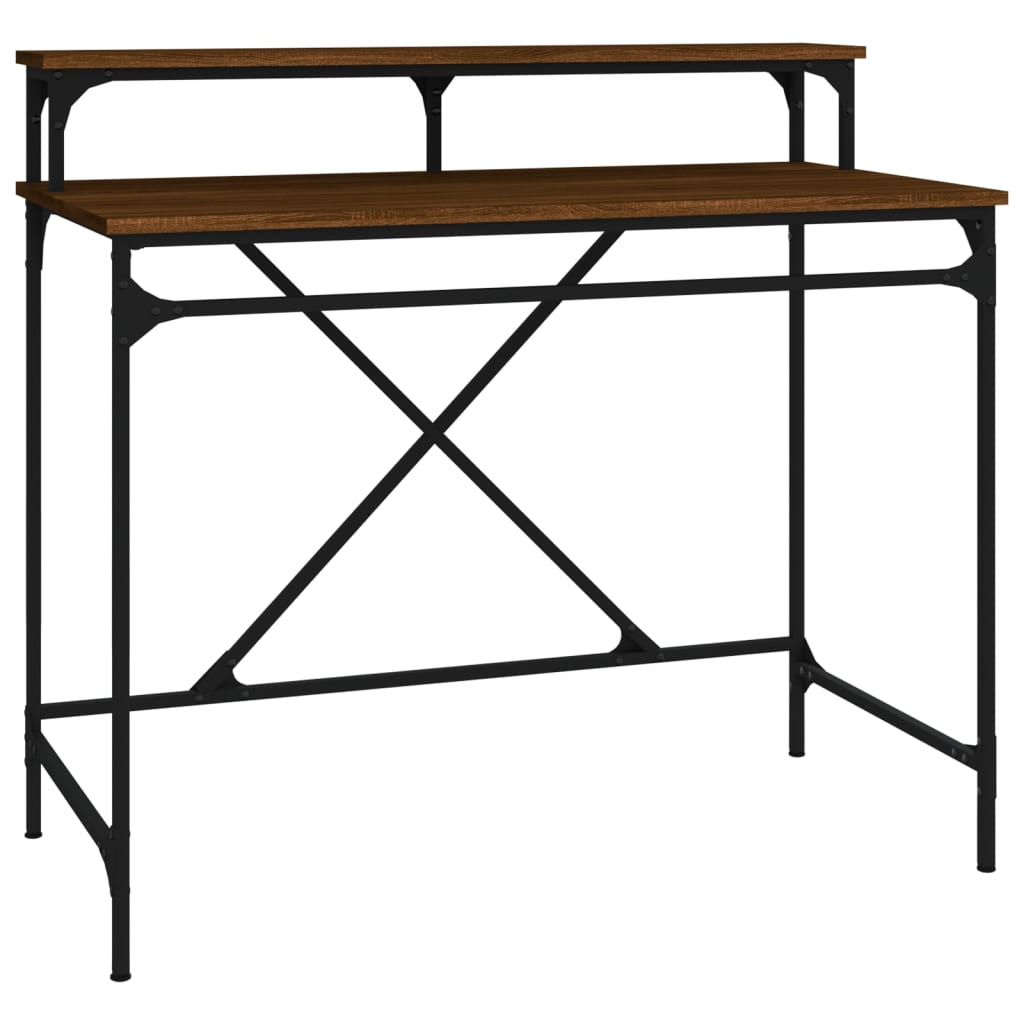 Schreibtisch Braun Eichen-Optik 100x50x90cm Holzwerkstoff Eisen - Premium Schreibtische  - Just €83.47! Shop now at homesales4u