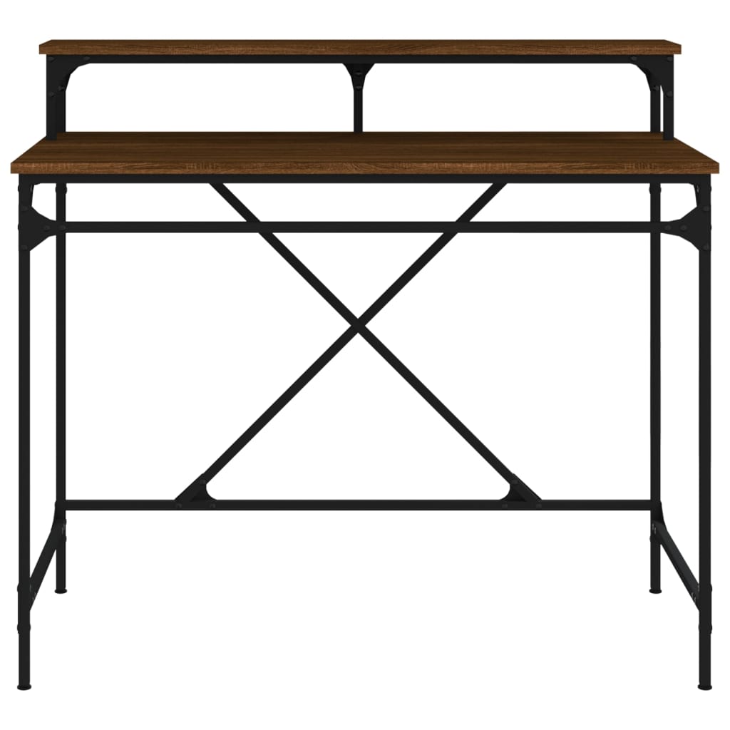 Schreibtisch Braun Eichen-Optik 100x50x90cm Holzwerkstoff Eisen - Premium Schreibtische  - Just €83.47! Shop now at homesales4u