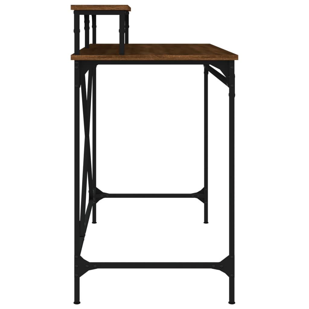 Schreibtisch Braun Eichen-Optik 100x50x90cm Holzwerkstoff Eisen - Premium Schreibtische  - Just €83.47! Shop now at homesales4u
