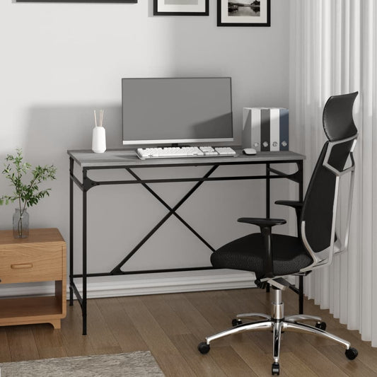 Schreibtisch Grau Sonoma 100x50x76 cm Holzwerkstoff und Eisen - Premium Schreibtische  - Just €198.65! Shop now at homesales4u