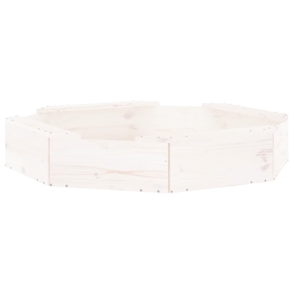Sandkasten mit Sitzen Weiß Achteck Massivholz Kiefer - Premium Sandkästen  - Just €60.74! Shop now at homesales4u