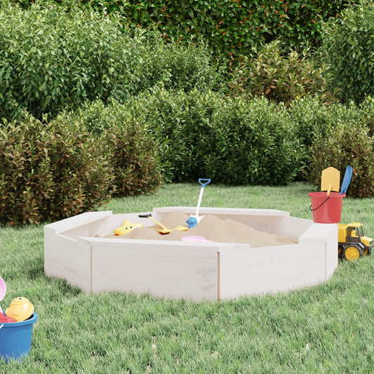 Sandkasten mit Sitzen Weiß Achteck Massivholz Kiefer - Premium Sandkästen  - Just €60.74! Shop now at homesales4u
