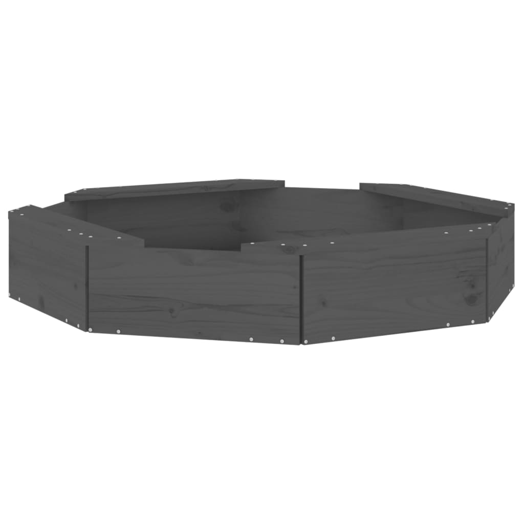 Sandkasten mit Sitzen Grau Achteck Massivholz Kiefer - Premium Sandkästen  - Just €81.04! Shop now at homesales4u
