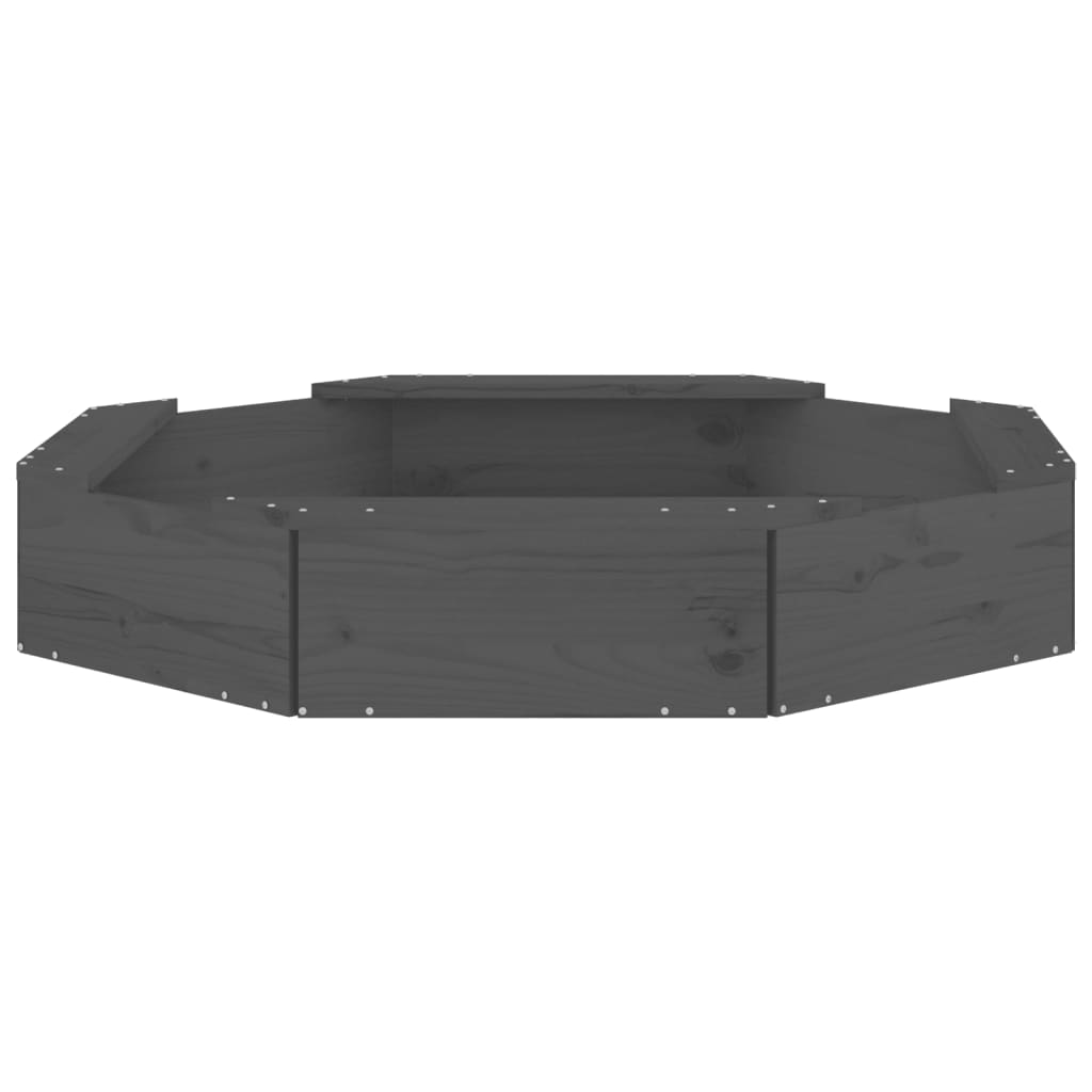 Sandkasten mit Sitzen Grau Achteck Massivholz Kiefer - Premium Sandkästen  - Just €81.04! Shop now at homesales4u
