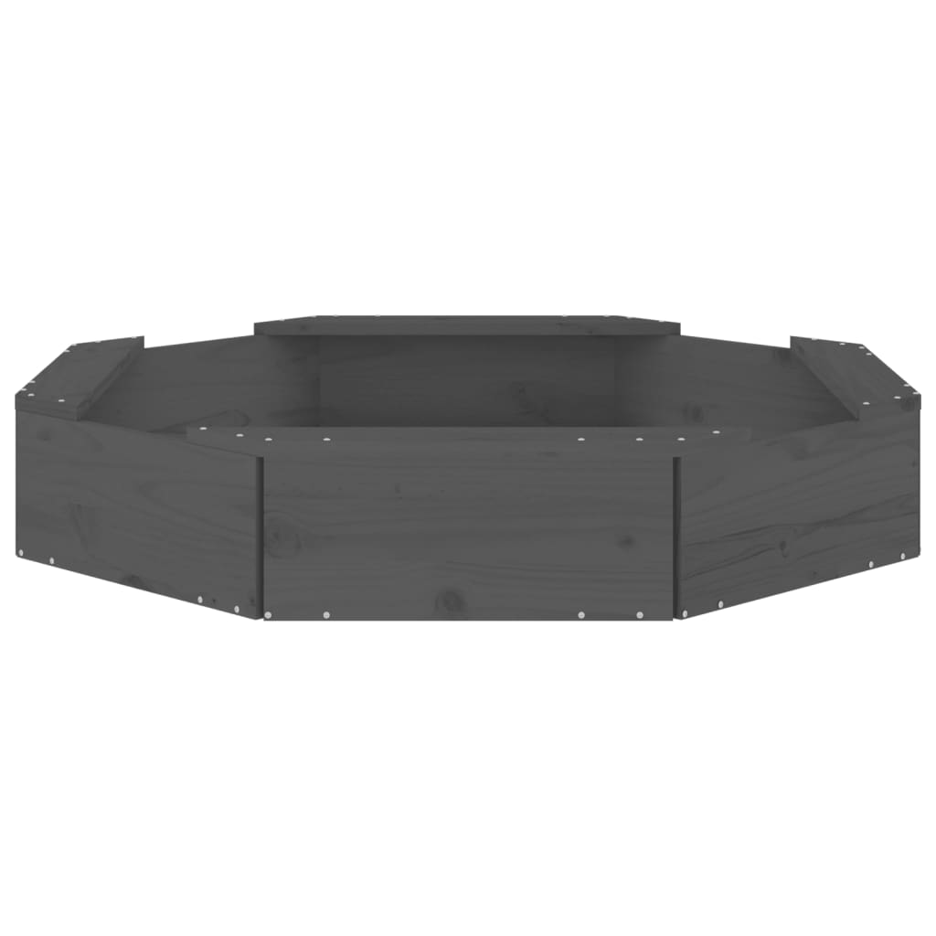 Sandkasten mit Sitzen Grau Achteck Massivholz Kiefer - Premium Sandkästen  - Just €81.04! Shop now at homesales4u