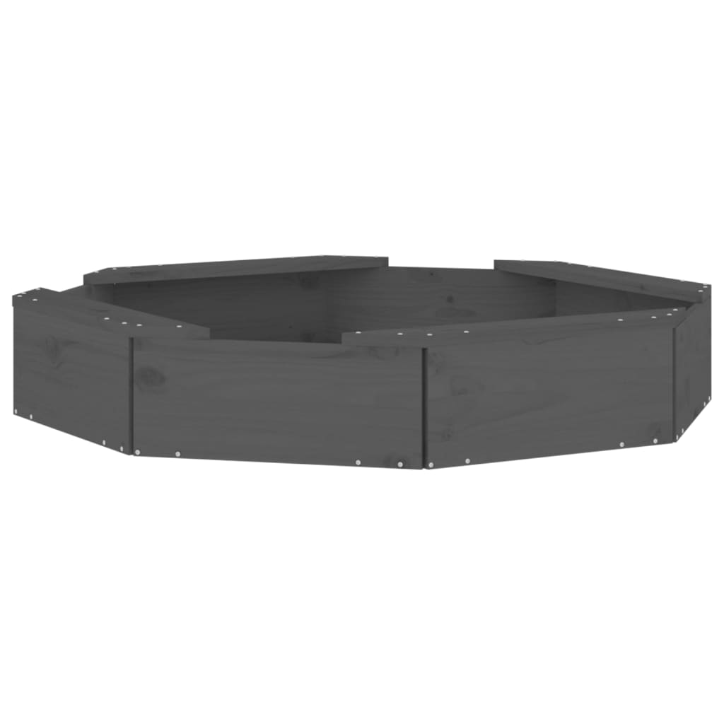 Sandkasten mit Sitzen Grau Achteck Massivholz Kiefer - Premium Sandkästen  - Just €81.04! Shop now at homesales4u