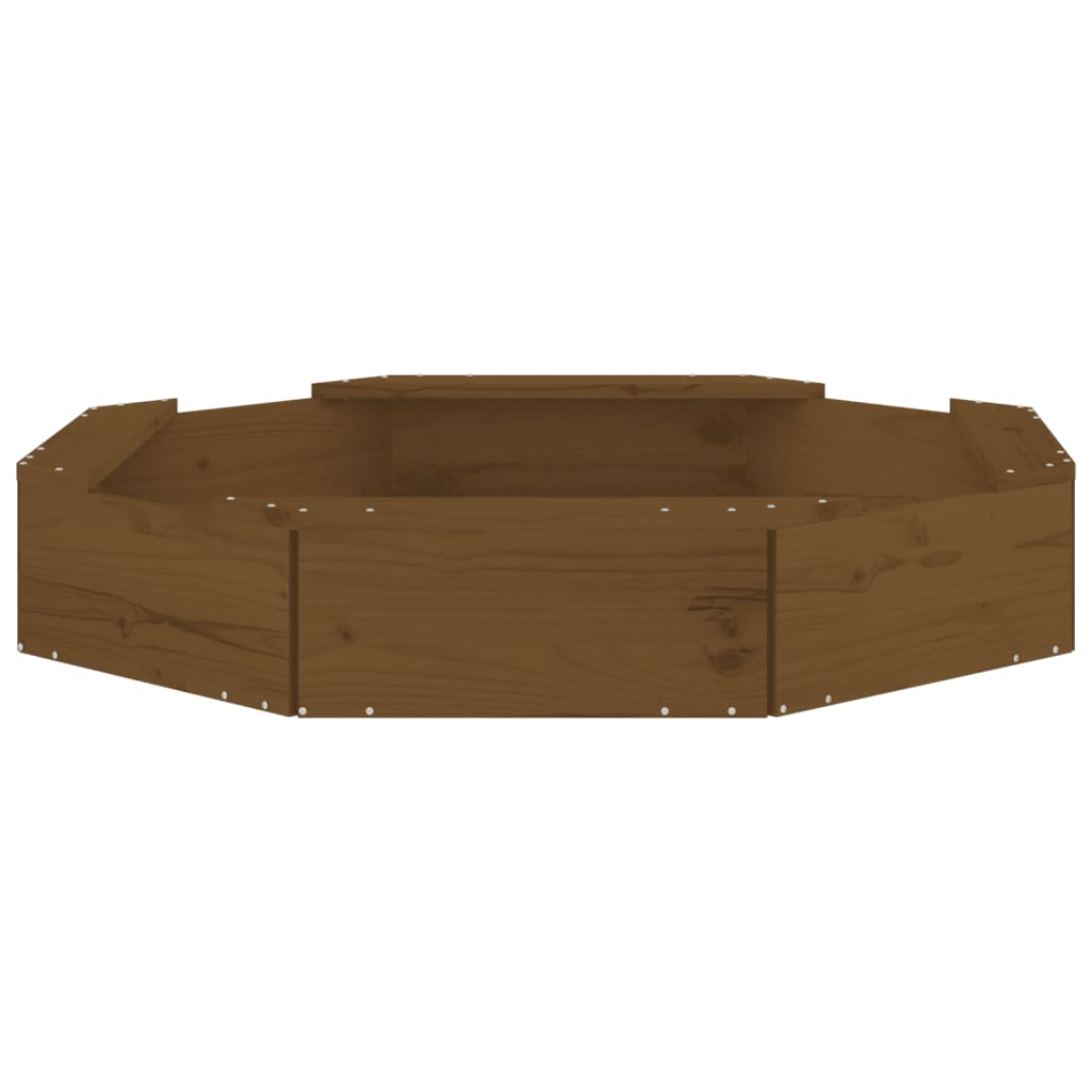 Sandkasten mit Sitzen Honigbraun Achteck Massivholz Kiefer - Premium Sandkästen  - Just €81.57! Shop now at homesales4u