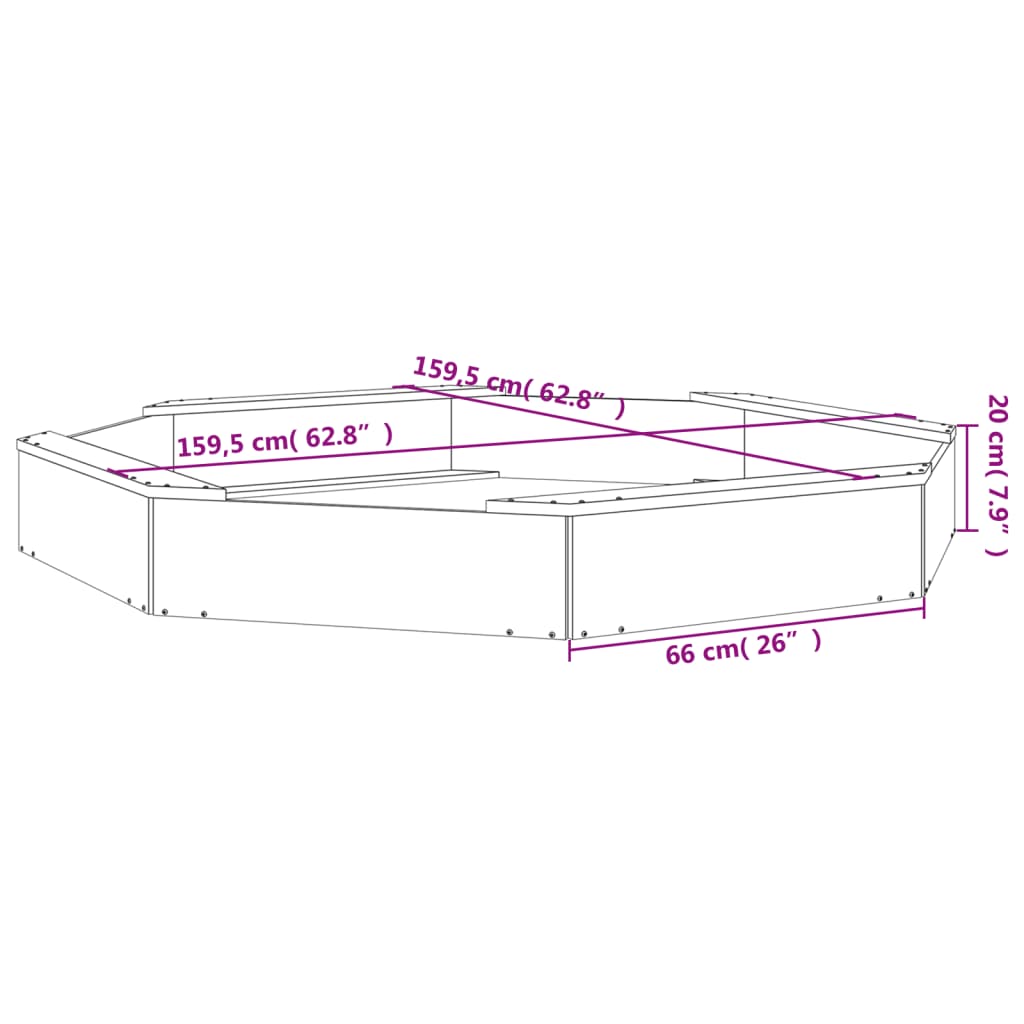 Sandkasten mit Sitzen Achteck Massivholz Kiefer - Premium Sandkästen  - Just €91.51! Shop now at homesales4u