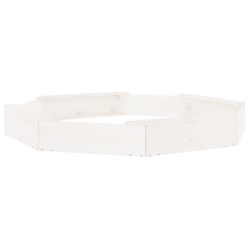 Sandkasten mit Sitzen Weiß Achteck Massivholz Kiefer - Premium Sandkästen  - Just €89.63! Shop now at homesales4u